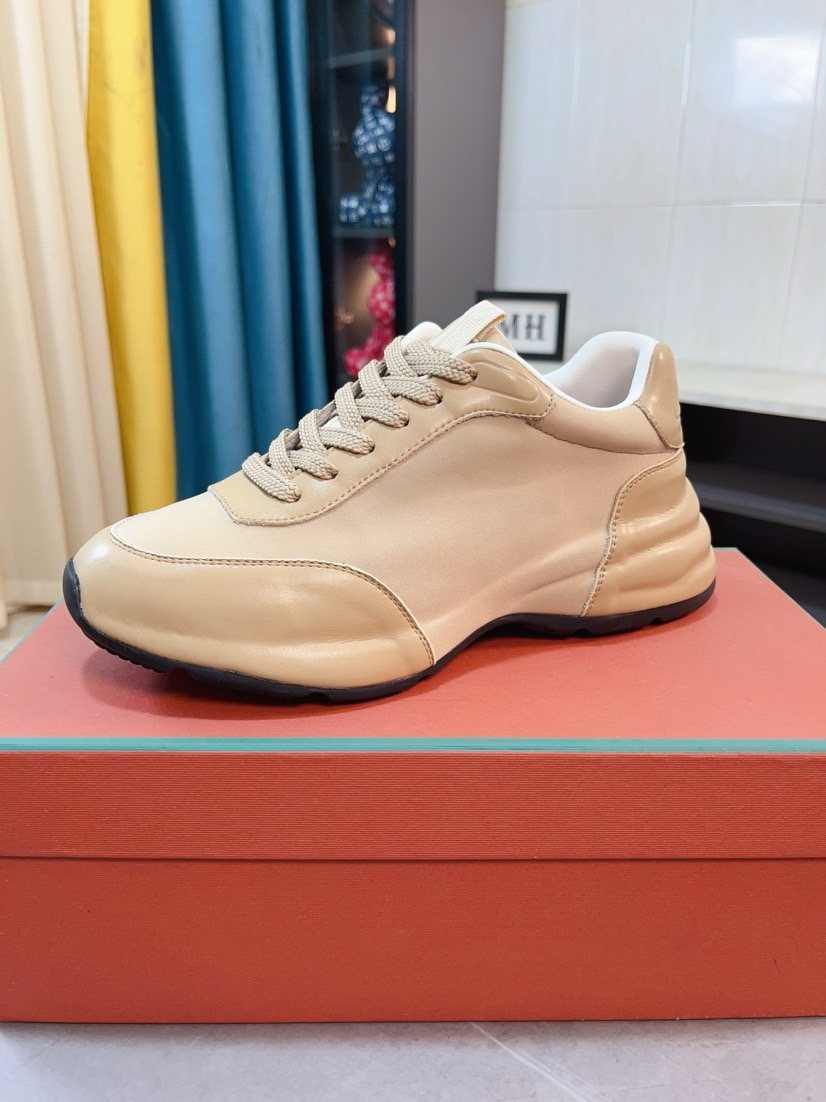 Loro Piana Beige Low-Top Sneakers — side