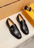 Louis Vuitton Black Textured Loafers — hero