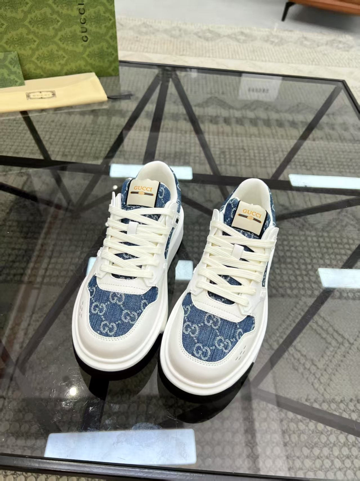 Gucci Monogram Low-Top Sneakers — side