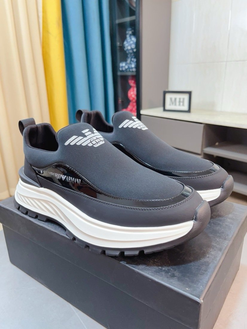 Armani Color-Block Slip-On Sneakers — front