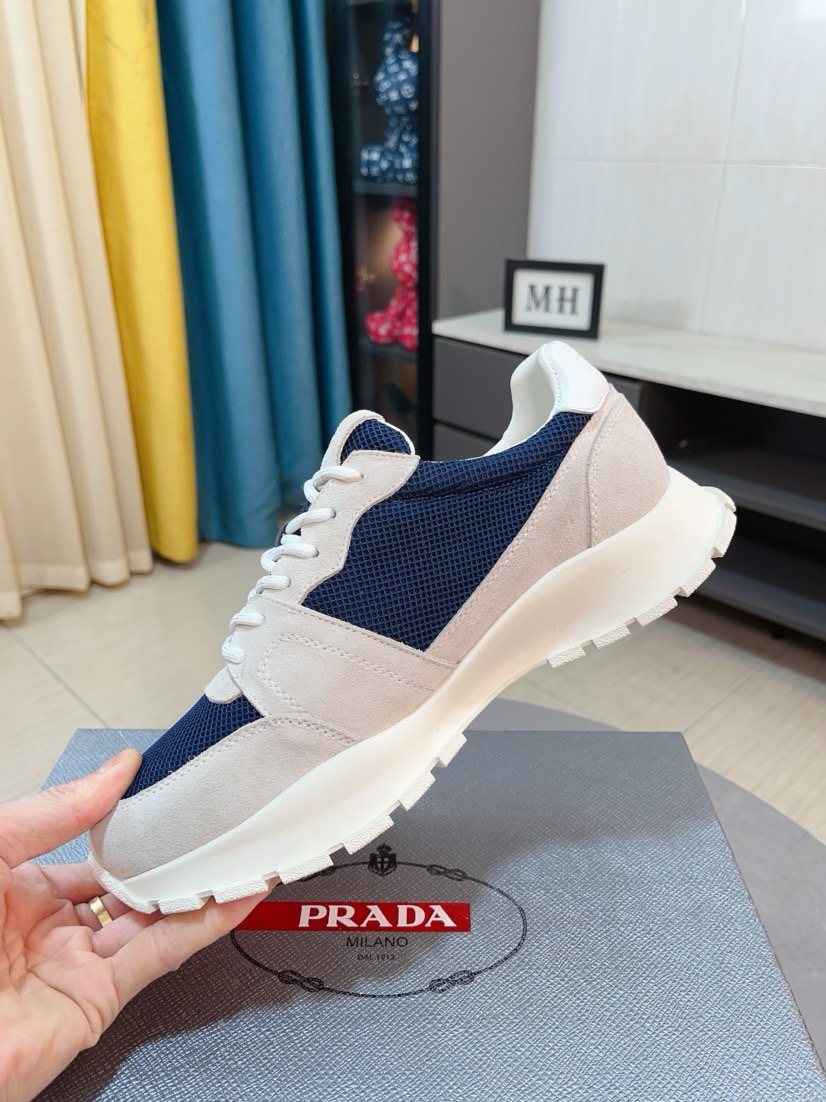 Prada Mesh Panel Lug Sole Sneakers — side