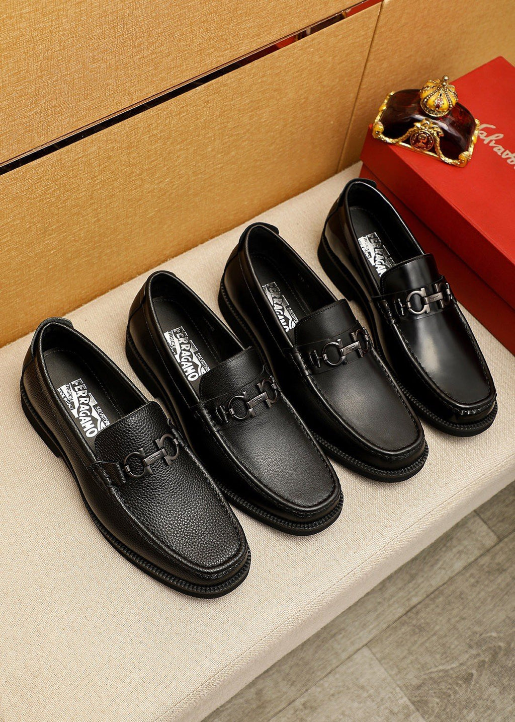 Ferragamo Leather Bit Loafers — side
