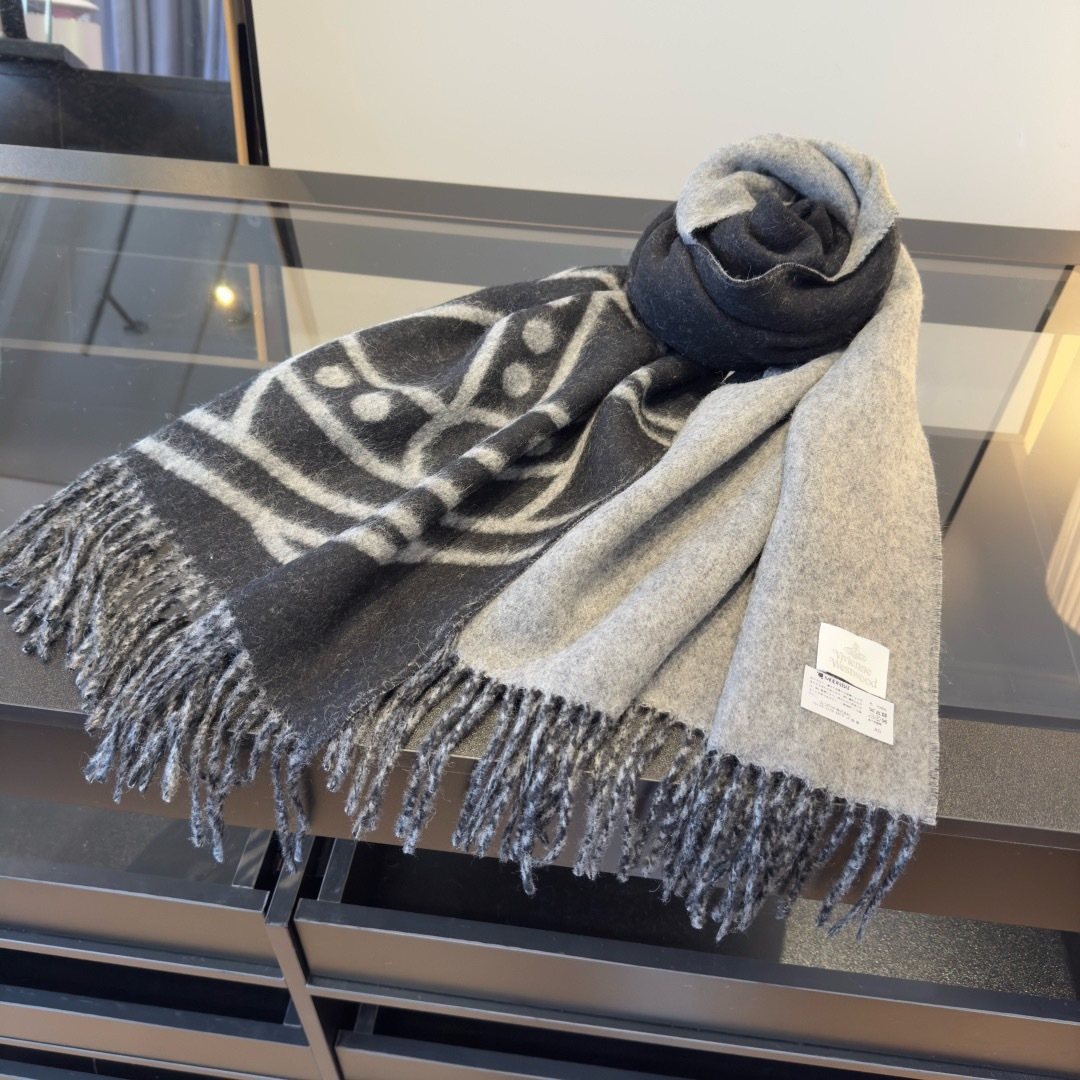 Vivienne Westwood Orb Motif Fringed Scarf — side