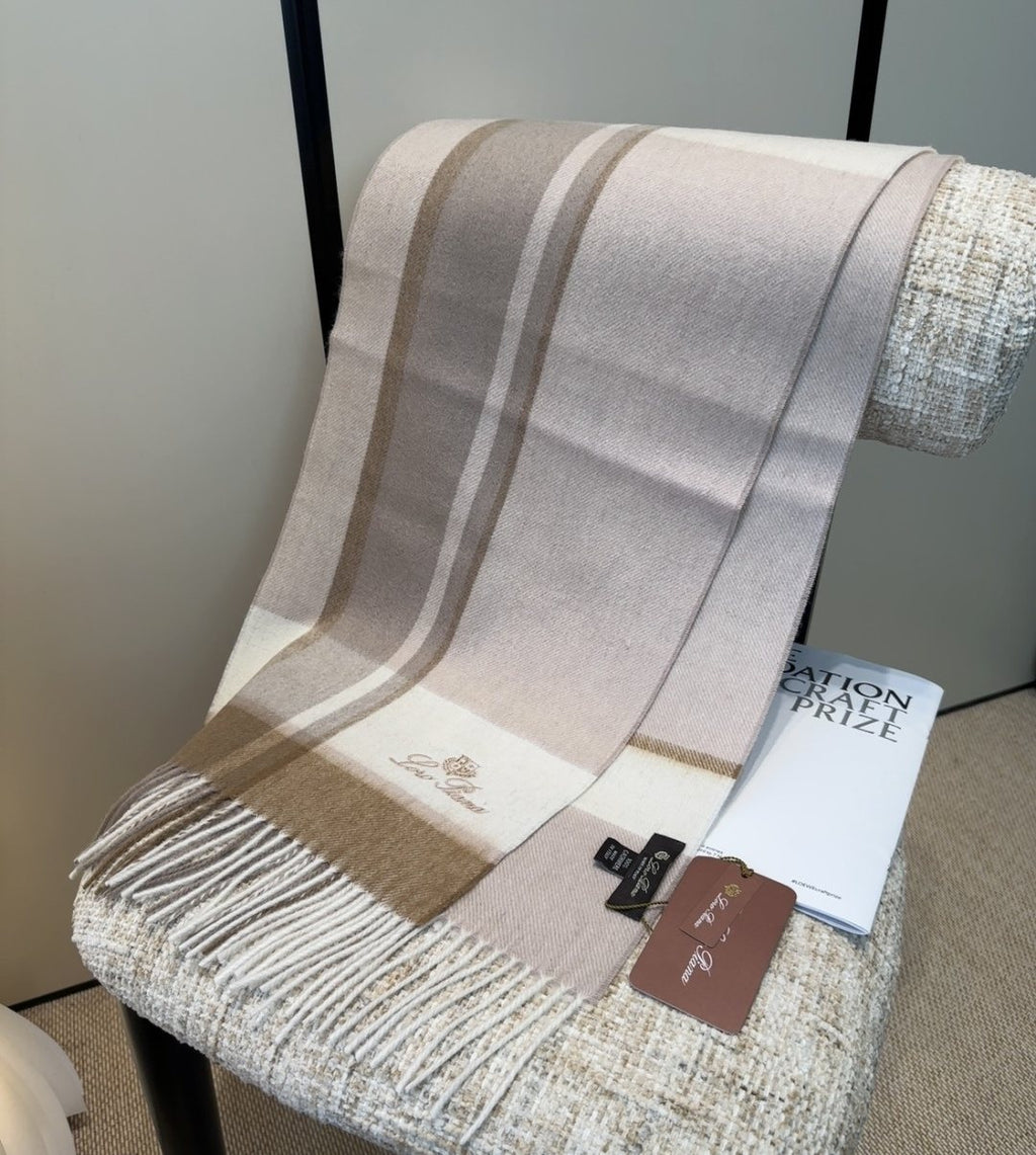 Loro Piana Plaid Fringe Scarf — front