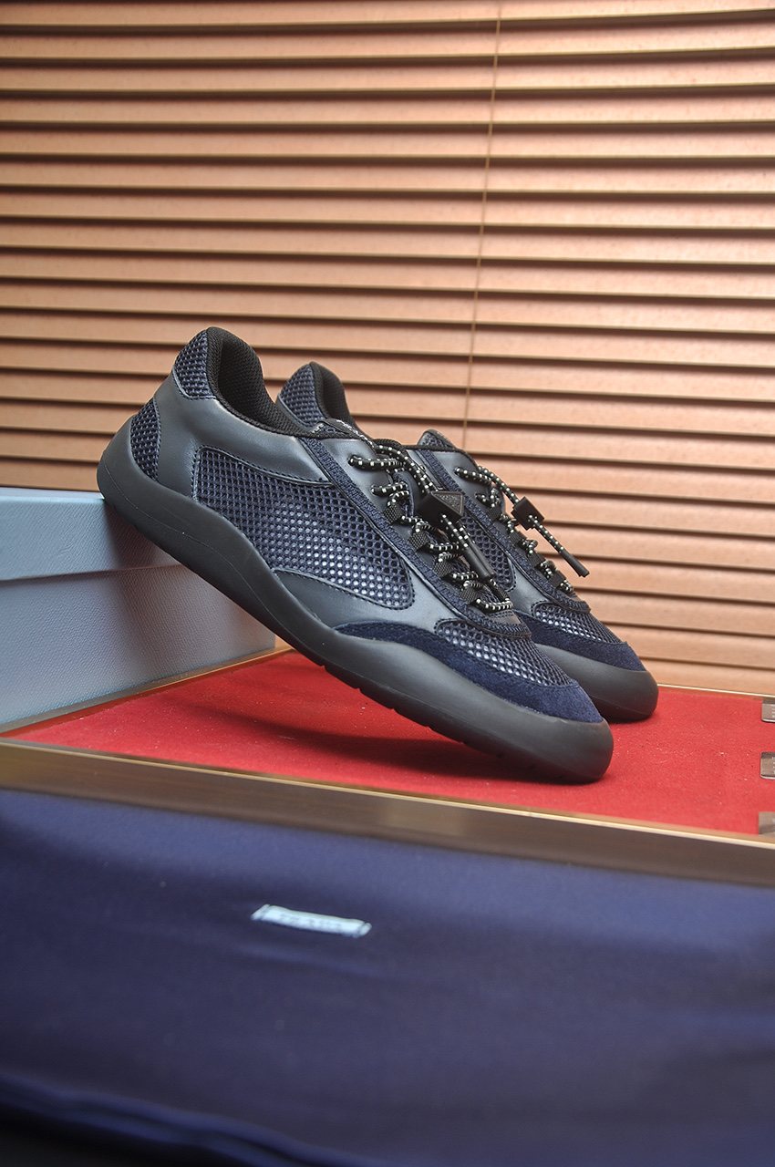 Prada Mesh Panel Low-Top Sneakers — side