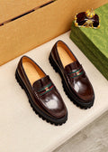 Gucci Striped Vamp Lug Sole Loafers — hero