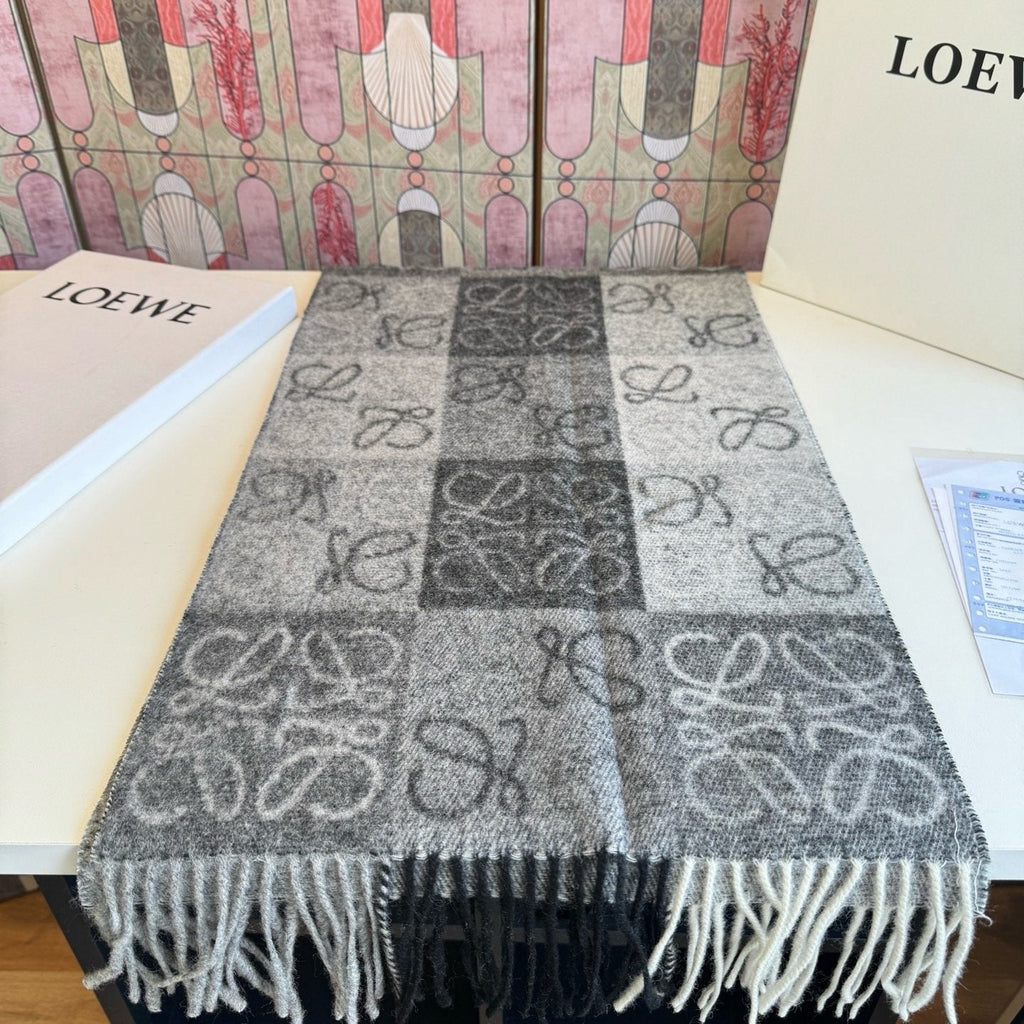 LOEWE Fringed Loop-Motif Scarf — front