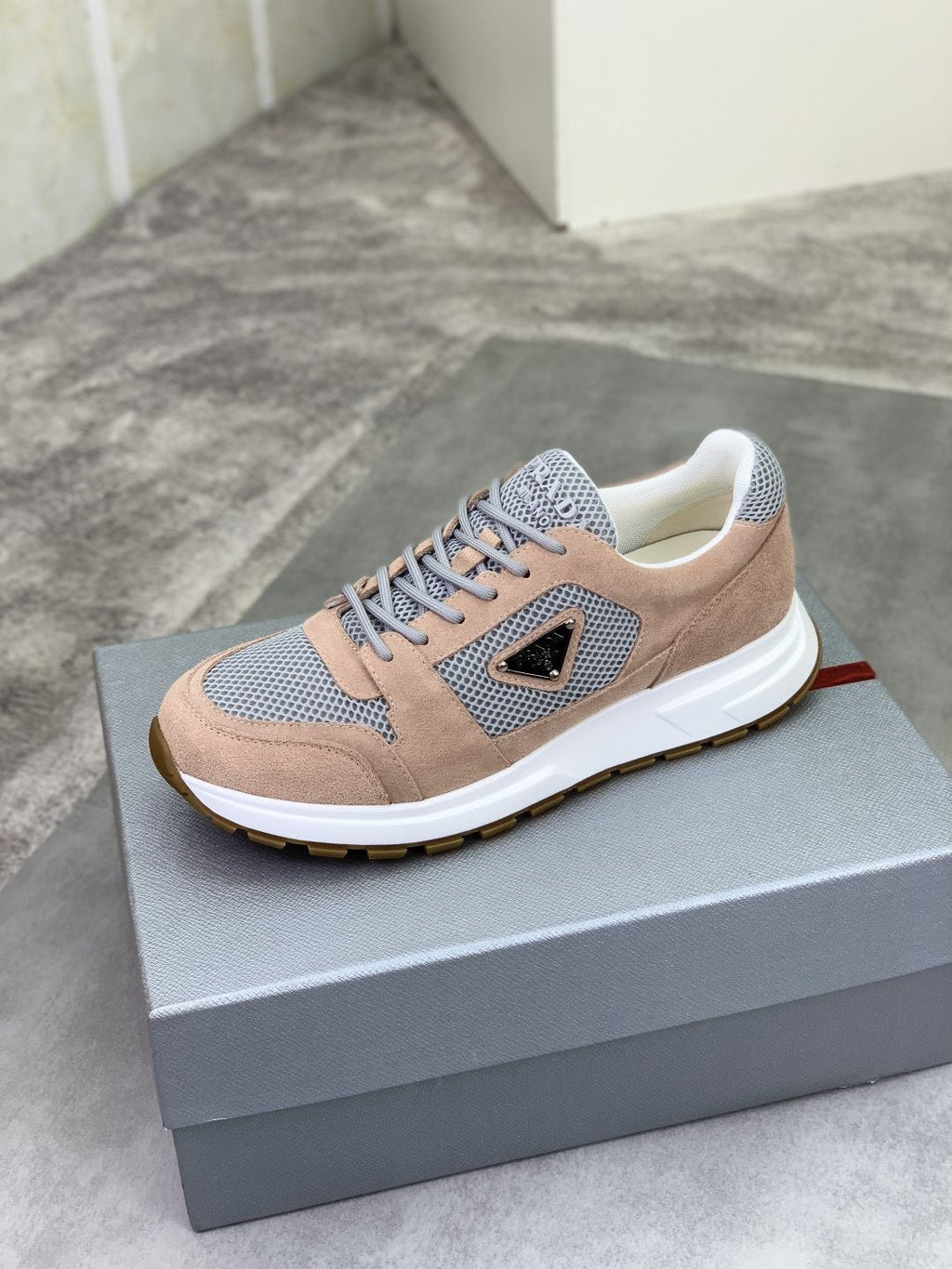 Prada Mesh Panel Low-Top Sneakers — side